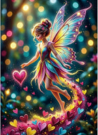 Colorful Wings Fairy with Hearts Diamond Painting Kits by Unknown