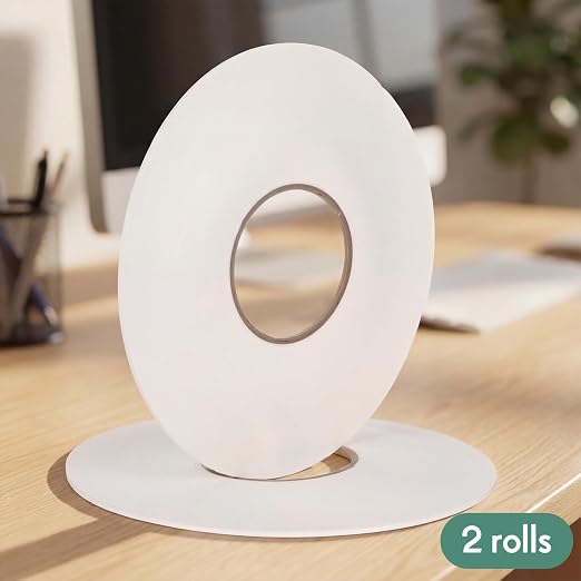 Tatuo 2 Rolls Double Sided Foam Tape PE Foam Tape Sponge Soft Mounting Adhesive - Image 2