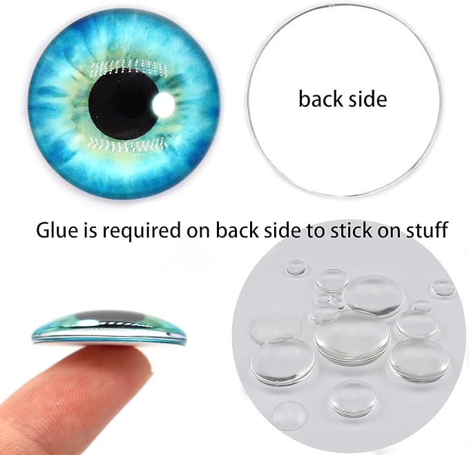 100PCS 30/25/20/16/12/8/6mm Assorted Mixed Size Eyes Glass Cabochon - Image 2