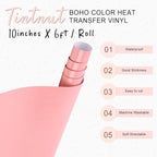 Tintnut Coral Color Heat Transfer Vinyl, 10inx6ft Iron on Vinyl | Neutral boho - Image 2