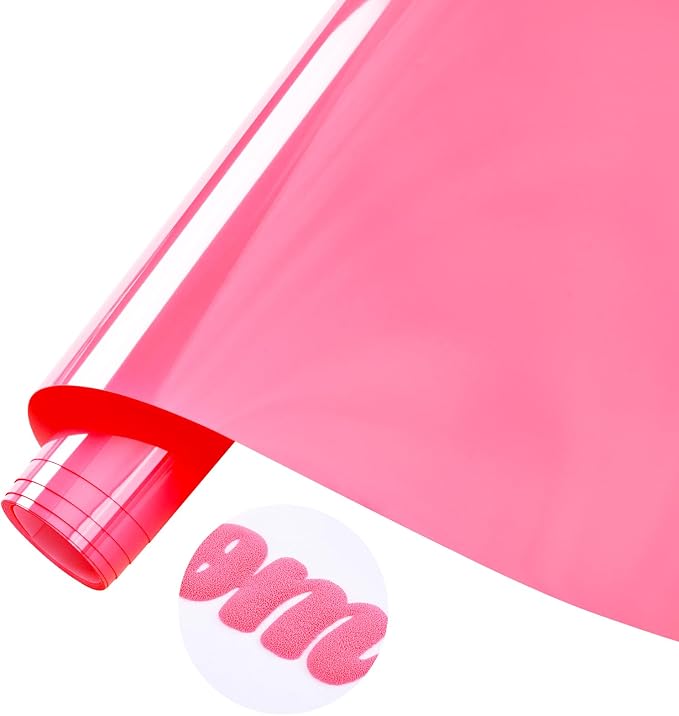 Tintnut Fuchsia Neon Puff Heat Transfer Vinyl Roll, easy cut & weed, stretch by Tintnut