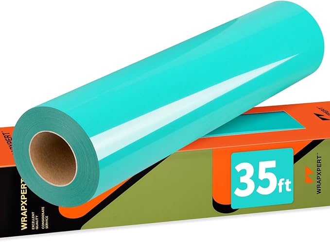 WRAPXPERT HTV Heat Transfer Vinyl Roll-12 x35ft Bright Teal Iron On Vinyl by WRAPXPERT