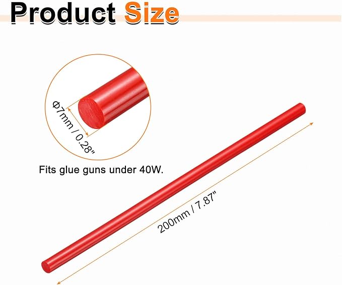 HARFINGTON 10pcs Hot Glue Sticks 0.28" Dia x 7.87" Long EVA Mini Hot Melt - Image 2