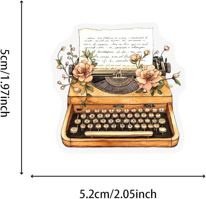 50 Pieces Retro Reading Transparent Stickers - Image 2