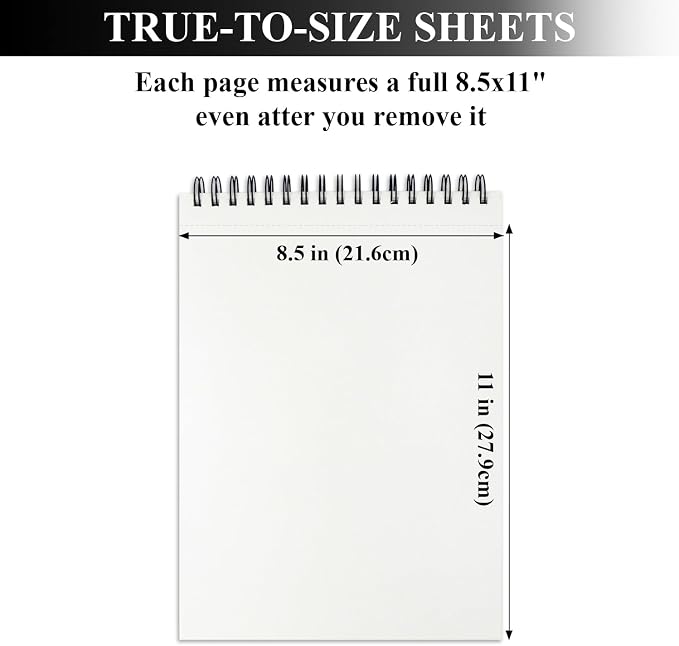 Sketch Book 8.5" x 11", 100 Sheets Hardcover Sketchbook, 68 lb /100 GSM Drawing - Image 3