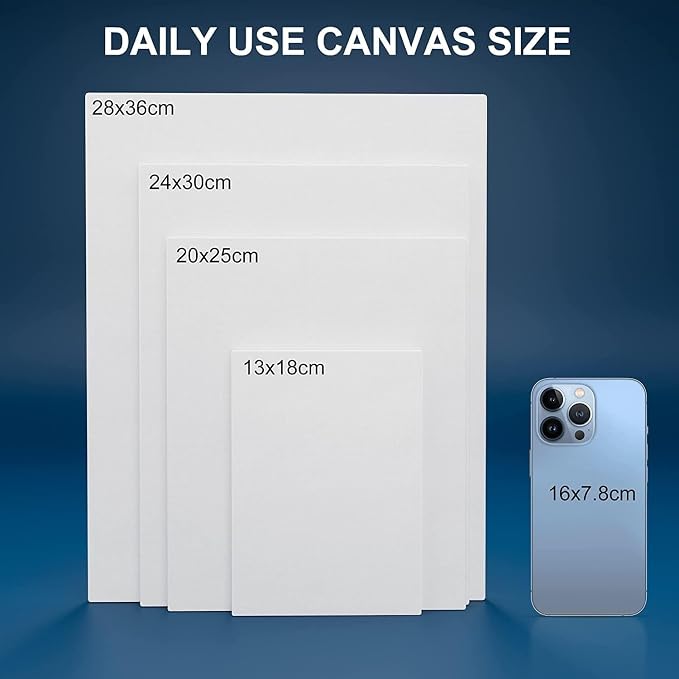 Artkey Canvas Panels 24-Pack 5x7, 8x10 Inch, 10 oz Primed 100% Cotton Paint - Image 6
