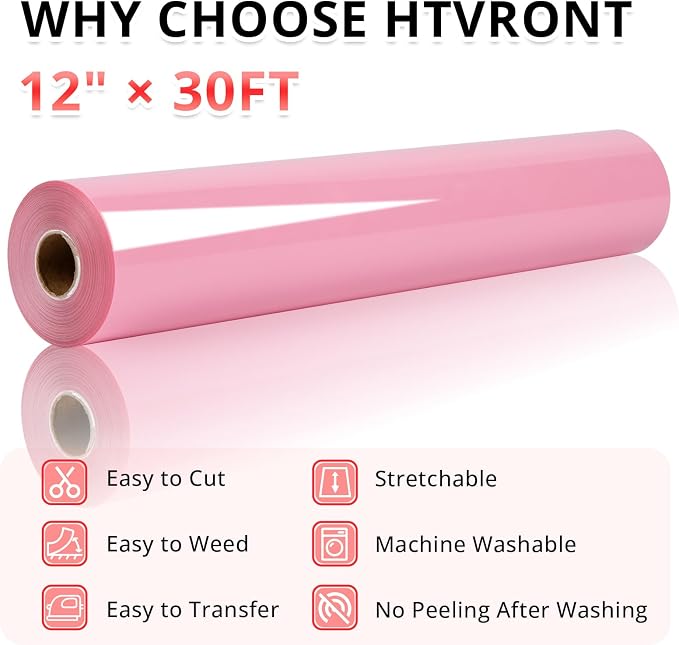 HTVRONT Baby Pink Transfer Vinyl Roll - Image 5