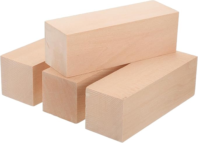 MECCANIXITY 4Pcs Basswood Carving Block, Arts Decoration, Crafts Whittling by MECCANIXITY