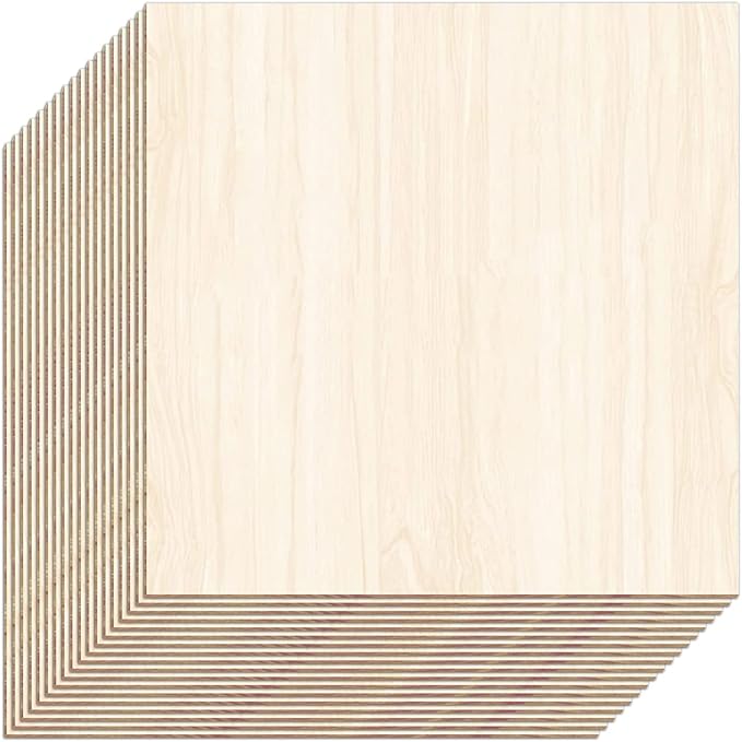 Unfinished Wood Pieces, 18 Pack Basswood Sheets 1/16 Thin Plywood Wood Sheets by Unknown