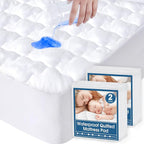 2 Pack King Mattress Protector Pad Waterproof Quilted, Breathable & Cooling by SpringspiritBedding