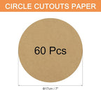 MECCANIXITY 60 PCS Khaki Color Circle Cutouts Paper 7 Inch Round Card Stock - Image 2