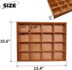 13.4''x10.6''x2'' Wooden Storage Divider Box Showcase Display Box | - Image 2