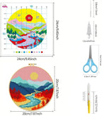 Zhenqing Sun Moon Landscape Stamped Cross Stitch Kit, 3 Pack 11CT Printed - Image 4