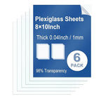 6 Pack Clear Plexiglass Sheets 8×10×0.04In Thin PET Plexi Glass Sheets by Polvtor