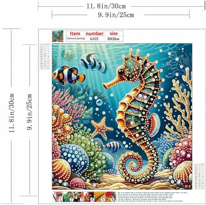 ZQEATRY Seahorse Coral Reef Special Shape Diamond Art Kits - Image 6