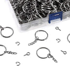 Swpeet 450Pcs 1" 25mm Gun-Black Key Chain Rings Kit, Including 150Pcs Keychain - Image 5