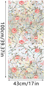Retro Rose Window Privacy Film, Stained Glass Decals Red Rose Privacy Rainbow - Image 6