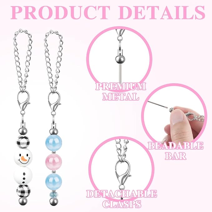 30 PCS Beadable Keychain Bars Bulk, Metal Blank Keychain Bars - Image 4