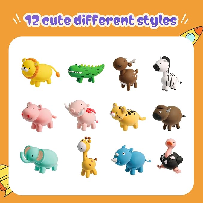 Both idea Air Dry Clay Kit, Animal Theme | 12 Packs, Non-Toxic Kids Gift | - Image 6