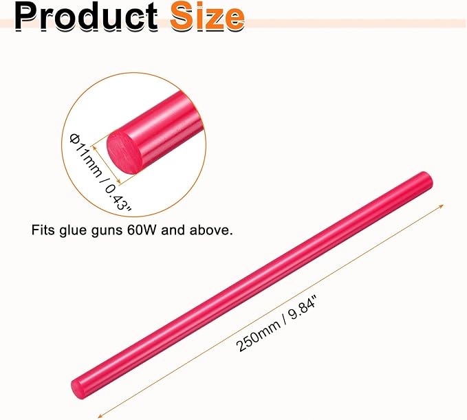 HARFINGTON 10pcs Hot Glue Sticks 0.43" Dia x 9.84" Long EVA Mini Hot Melt - Image 2