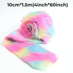 Shaggy Plush Faux Fur Fabric Precut Strips Rainbow Fur Fluffy Fuzzy Craft Fur - Image 2
