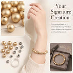 8mm Matte Gold Hematite Bead, 15-Inch Matte Round Loose Stone Beads - Image 4