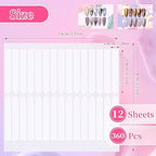 BQAN Double Sided Nail Tape for Press On Nails Display 12 Sheets | 360Pcs Clear - Image 2