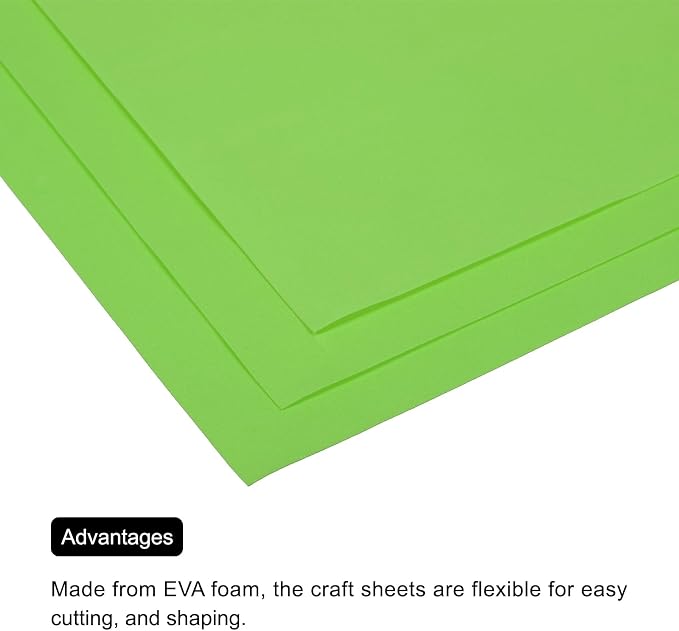 MECCANIXITY EVA Foam Sheets Apple Green 19.7 Inch x 19.3 Inch 1mm Thick Crafts - Image 5