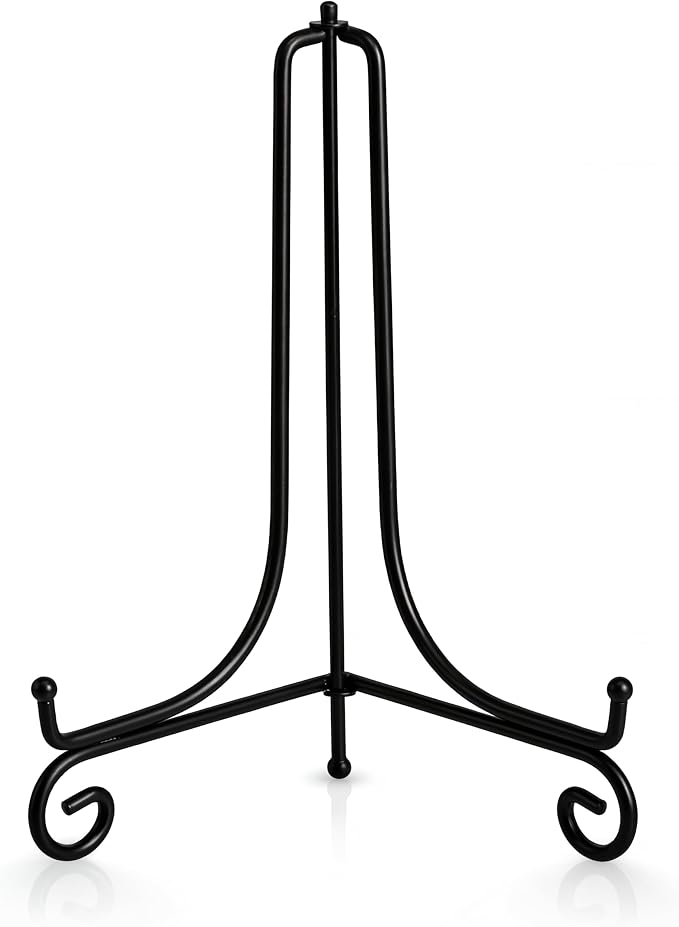 Artliving Plate Stands for Display, 15Inch Black Iron Easel Plate Display Photo by Artliving