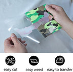 FUNKAKA Camo Army Green HTV Heat Transfer Vinyl Rolls, Stretchy PU HTV Vinyl - Image 4