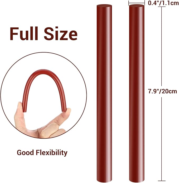 ENPOINT Wine Red Hot Glue Sticks Full Size, Wine Red Adhesive Glue Sticks - Image 2