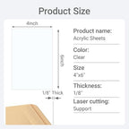 1/8" Thick Clear Acrylic Sheet 4" x 6" - Image 2
