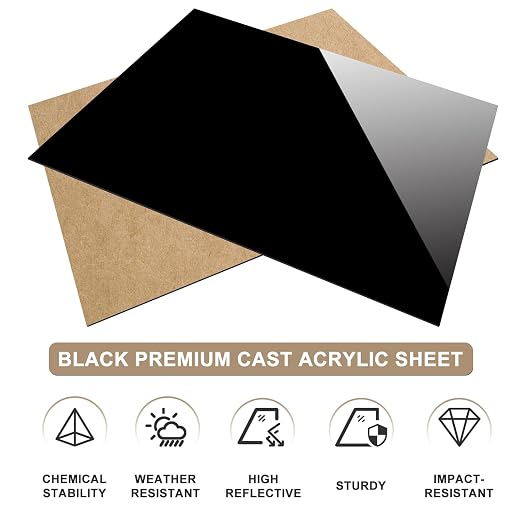 Gute 6Pcs Cast Acrylic Sheet, Acrylic Sheet Opaque Plastic Sheet 8 x 8 Inch - Image 4