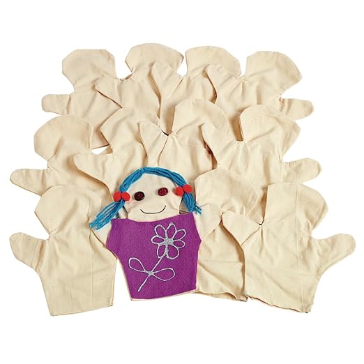 Colorations CANPUP Set of 12 Kids Decorate Your Own Canvas Hand Puppets - Image 2