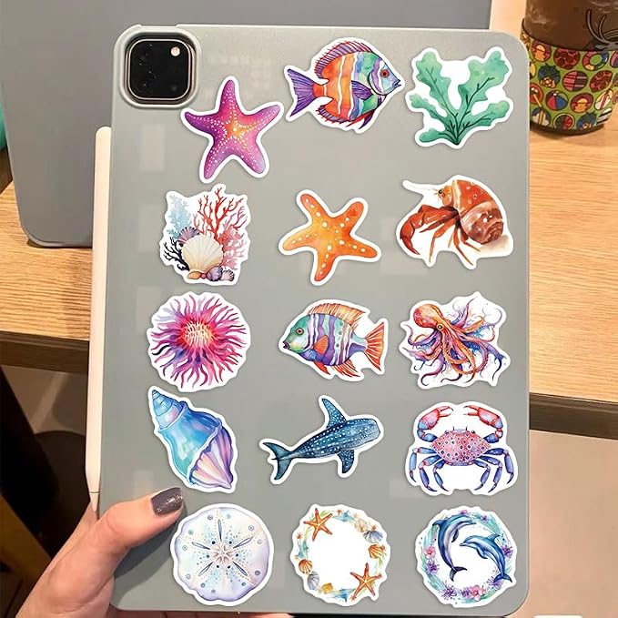 50PCS Colorful Ocean Animal Stickers Waterproof Vinyl Marine Life Sticker Pack - Image 7