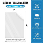 5 Pack of 24 x 36" PET Sheet/Plexiglass Panels 0.06" Thick; Use - Image 2