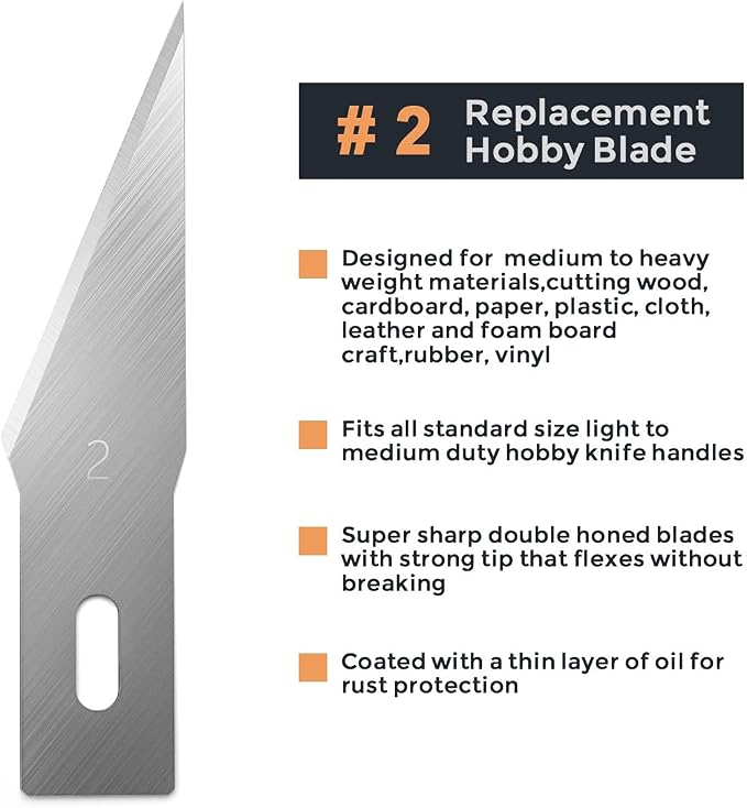 Nicpro 120 PCS Hobby Blades Set SK-5, Utility Refill #2 Art Blades Refill - Image 3
