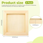 FSWCCK 5 Pack 5 x 5 inch Wood Panel Boards, Unfinished Wood Canvas Panels - Image 2