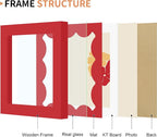 4x4 Picture Frame with Real Glass, Wooden cute 4 x 4 Photo Frame with Wavy Mat - Image 5