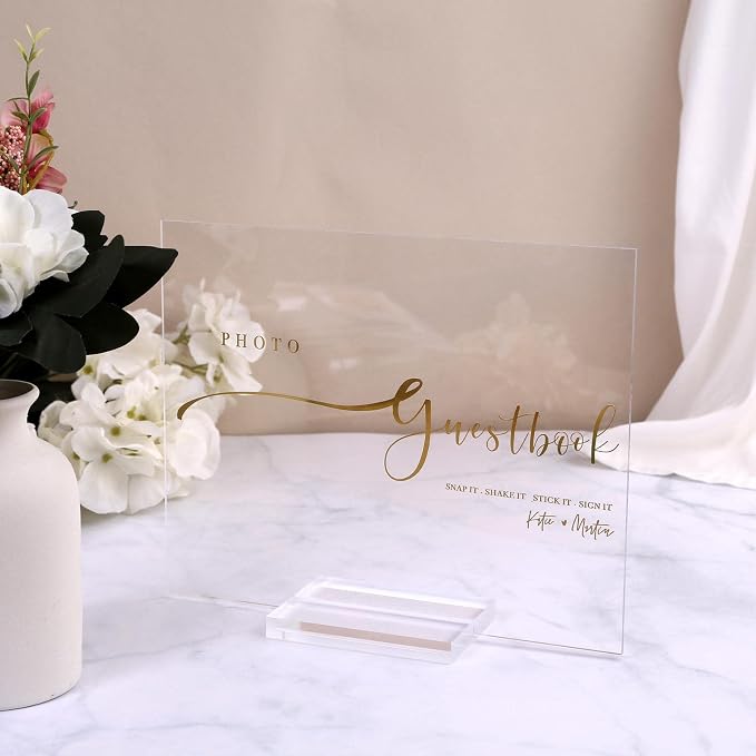 UNIQOOO 10 Pack Clear Blank Acrylic Sign Wedding Table Numbers, 8 x 10 in - Image 7