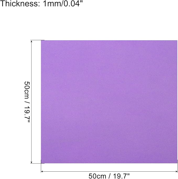 MECCANIXITY EVA Foam Sheets Dark Purple 19.7 Inch x 19.7 Inch 1mm Thick Crafts - Image 2