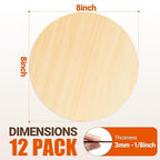 Rowood 12 Pack Round Basswood Sheets, 3mm Basswood - Image 3