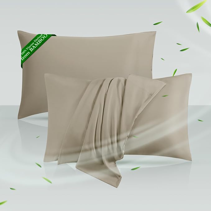 Cooling Pillowcases Standard Size Set of 2, Viscose Derived from Bamboo by HOTSLEEPERSHEETS