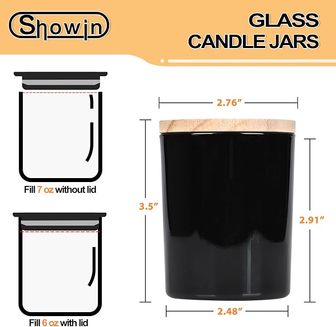 SHOWIN Thick Candle Jars for Making Candles 16 Pcs, 7 OZ Empty Jars - Image 4