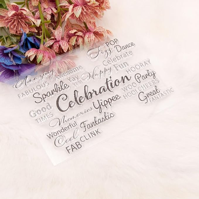 Celebration Words Background Clear Stamps Silicone Stamp Cards - Image 3