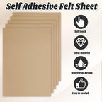 Biaungdo 6 Pcs Felt Fabric Sheets, Light Yellow Square Felt Sheets, 8 x 12 Inch - Image 3