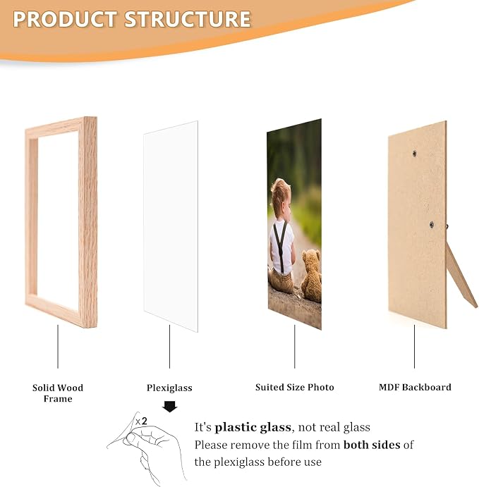 5x7 Picture Frame, OAK Wood Photo Frame - Image 4