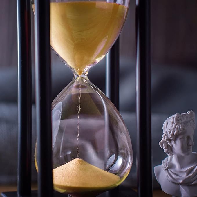 BELLAWARE Hourglass Timer with Golden Sand, 60 Minute Wooden Sand Timer | - Image 4