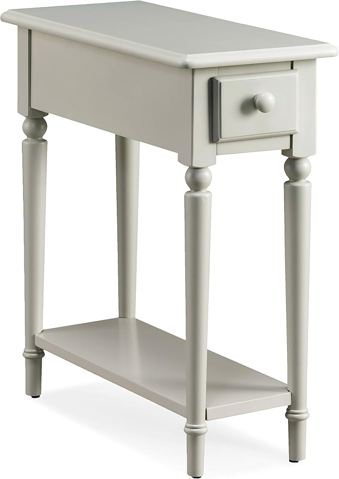 Leick Home Coastal End Table, Solid Wood, 1 Drawer, Bottom Display Shelf by LeickFurniture