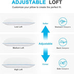 VVZ Cooling Bed Pillows Standard Size Set of 2, Shredded Memory Foam Pillows - Image 4
